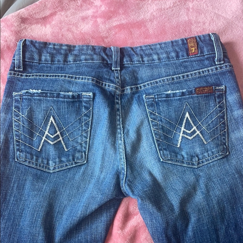 7 For All Mankind Blue Boot Cut Jeans Classic Style